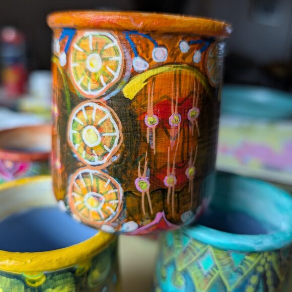 Hand Painted Ceramic Jar & Lid: CITRUS - Picture 5 of 6